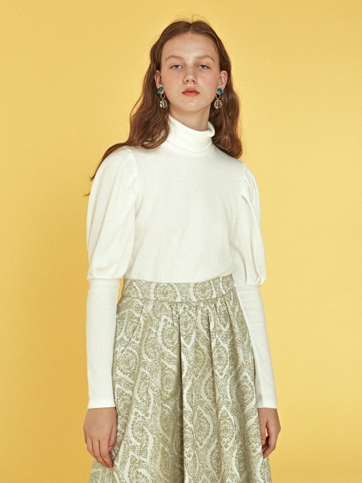 Puff Sleeve Top _ Ivory