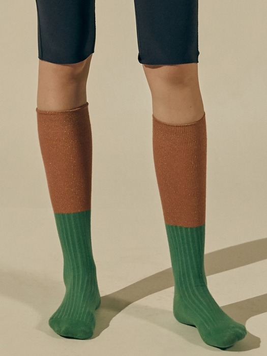 Hale Socks (Green/Beige)