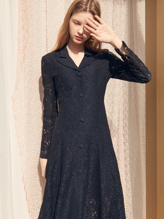 AMR1026 moier laced onepiece (navy)