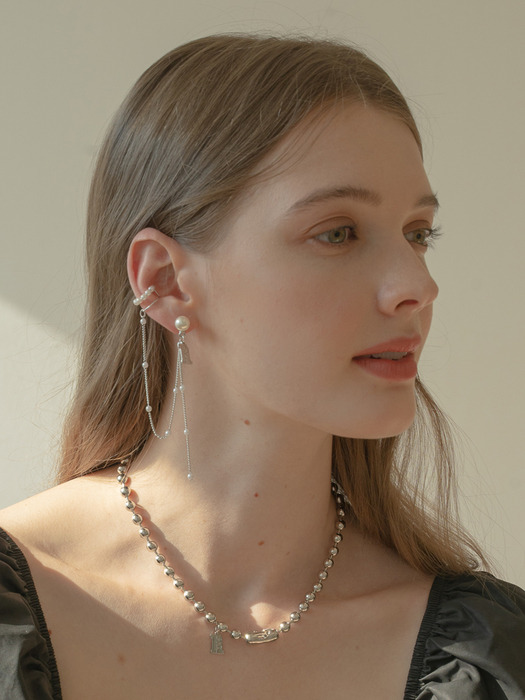 Pearldrop earcuff earrings