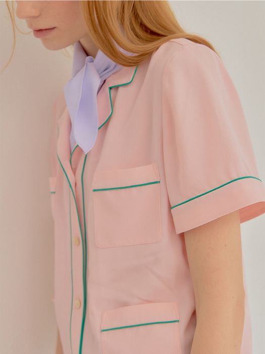 [FRONTROW X EENK] Piping Collar Blouse