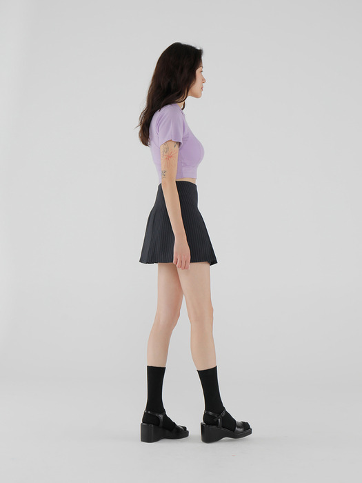 C KNITTED POLO TOP_LIGHT VIOLET