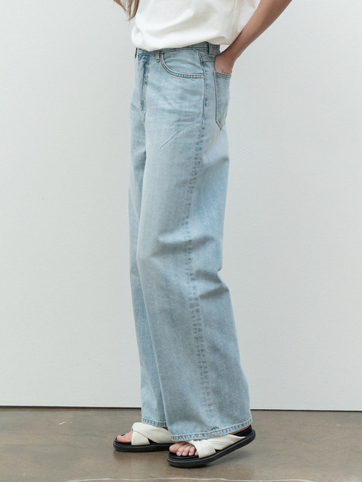 wide denim pants (denim)