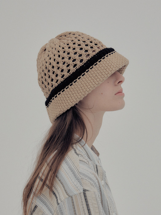 SS20 Honeycomb knit Hat / Beige