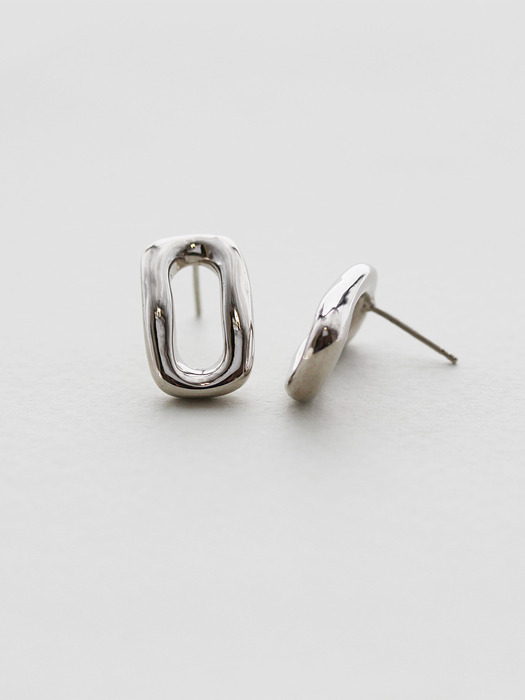 Volume square earring (silver)