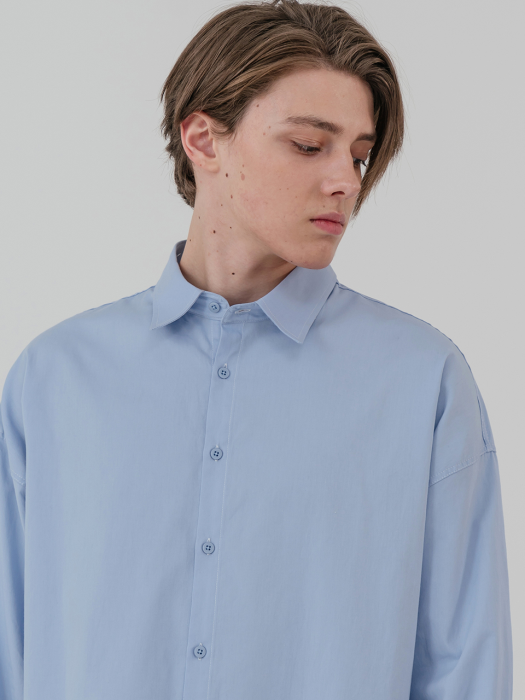 Overfit minimal color shirt_sky blue