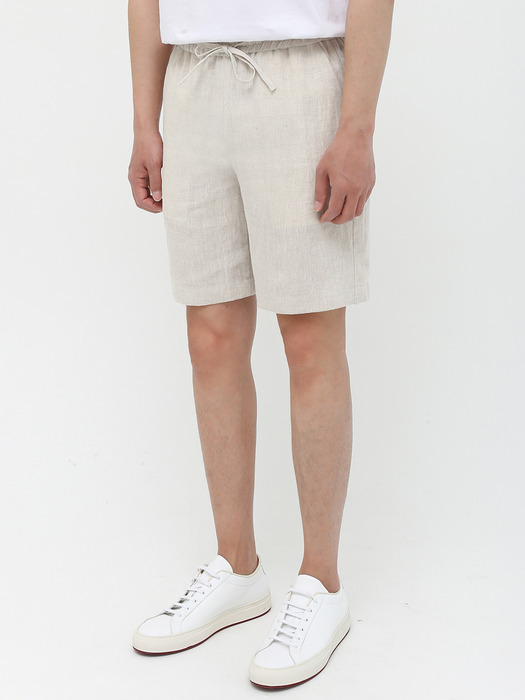 LINEN STANDARD EASY SHORTS [NATURE]