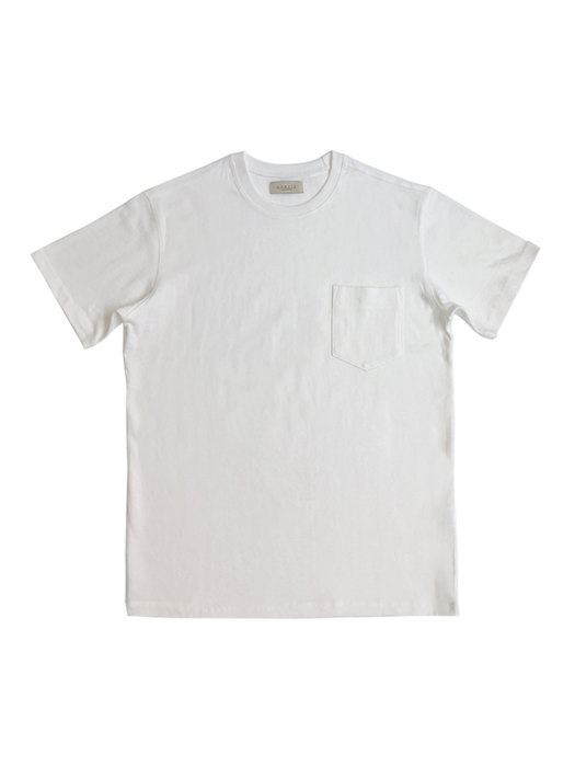 3N605 Coverstitch Poket T-Shirts (White)