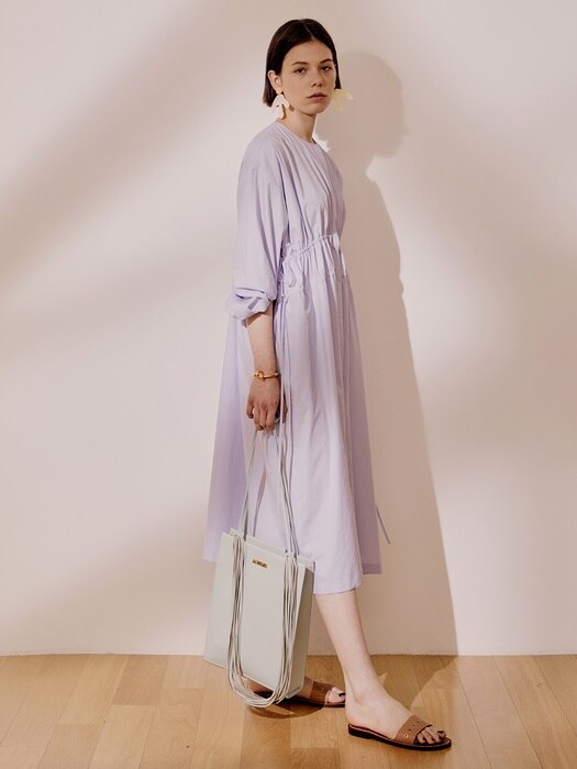 Double String Gather Dress_Lilac