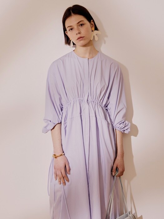 Double String Gather Dress_Lilac