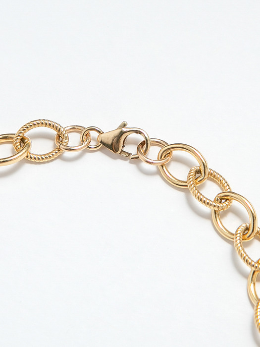 Twist Oval Chain Necklace 6mm (14K 골드필드)