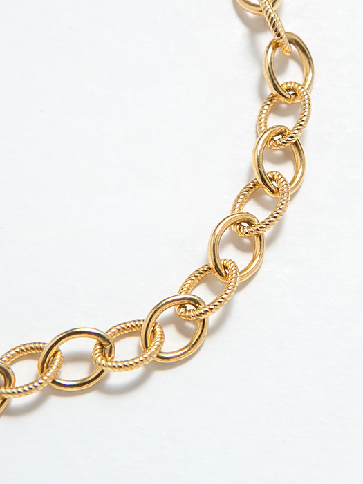 Twist Oval Chain Necklace 6mm (14K 골드필드)