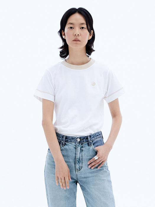 Neck Coloration Top_Off White