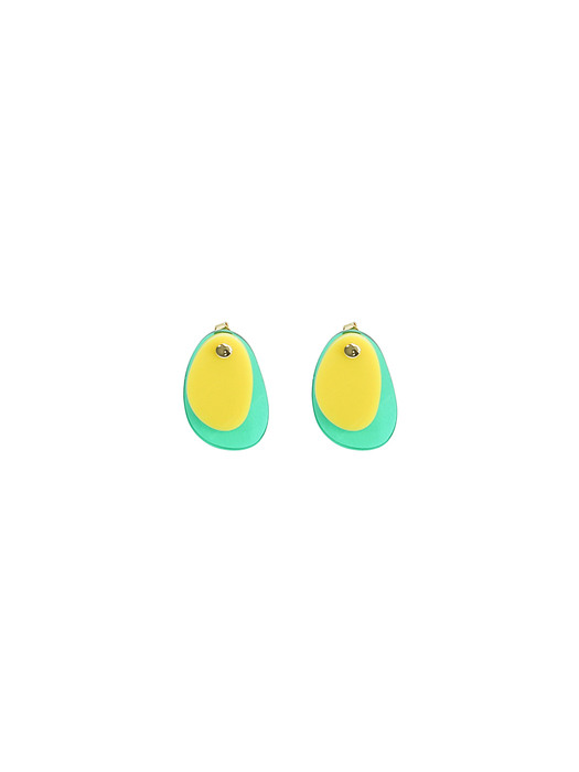 COLOR LAYERED EARRING YELLOW