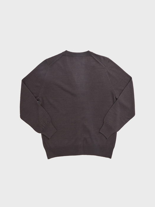 WOOL-BLENDED BASIC CARDIGAN [C.GRAY]