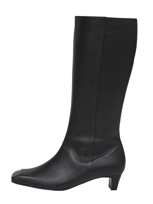 [EXCLUSIVE]Square-toe Long boots/ Black