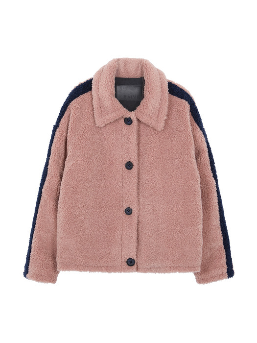 Line Faux Fur Jacket in Pink_VW0WJ0440