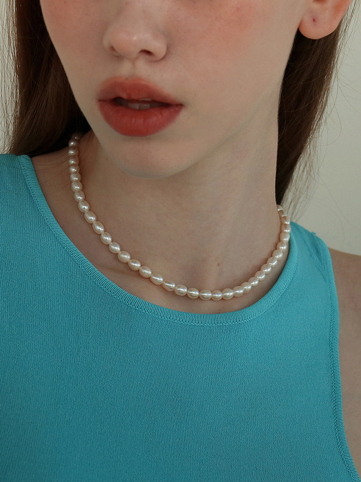 14K GOLD-FILLED RICE PEARL NECKLACE