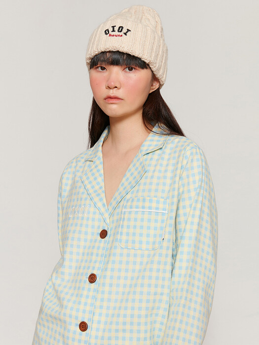 LOGO FLANNEL PAJAMAS [YELLOW CHECK]