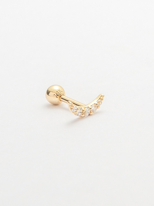 14k gold CZ crescent piercing (14k 골드) (바두께1mm)