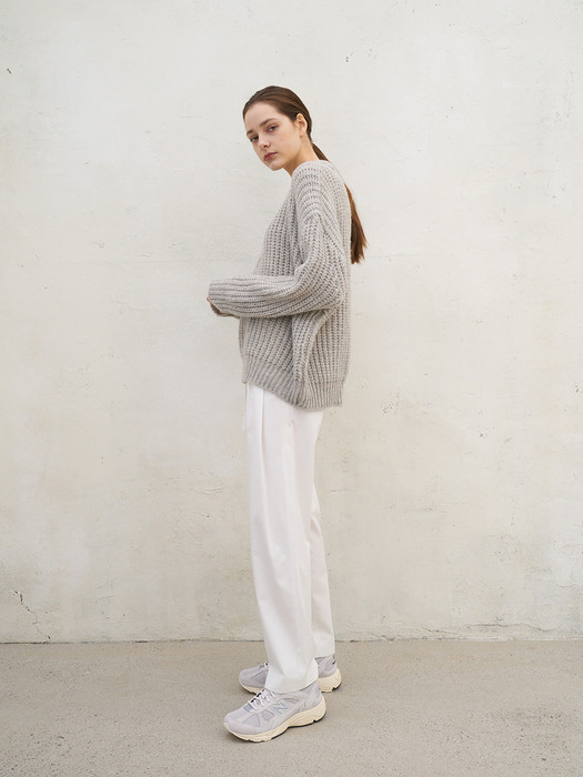 Mohair Loose-Fit Knit_L.Gray