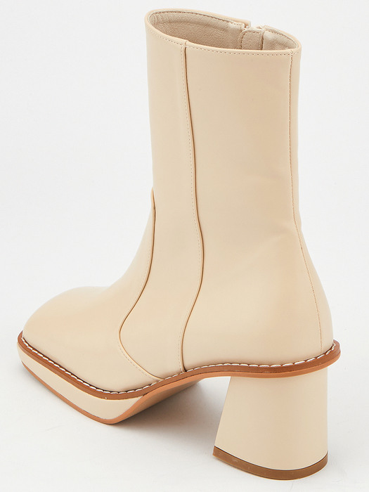  [리퍼브][230~250] Chungky Ankle Boots (Ivory)