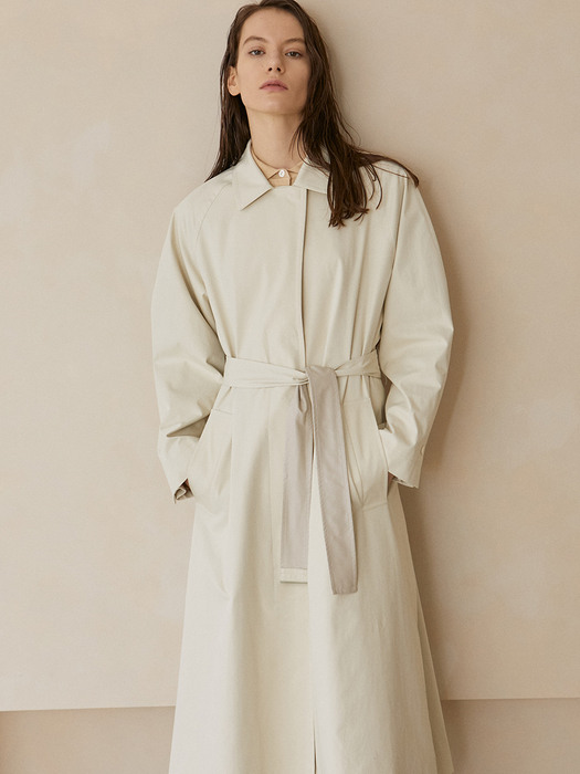 Bailey Overfit Trench Coat_Ivory