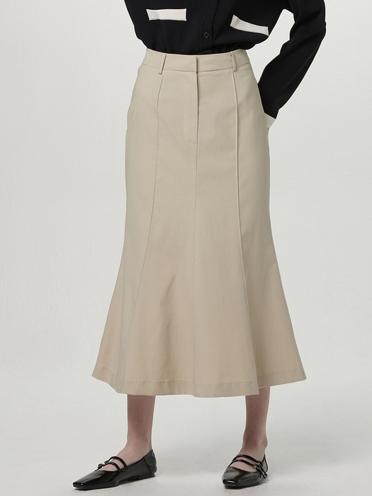 Long mermaid skirt - Khaki beige