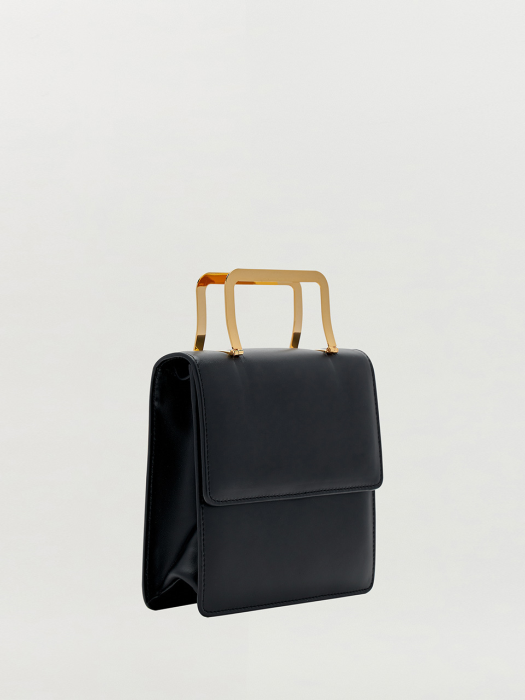 HANDEE Bag with pearl strap - Black