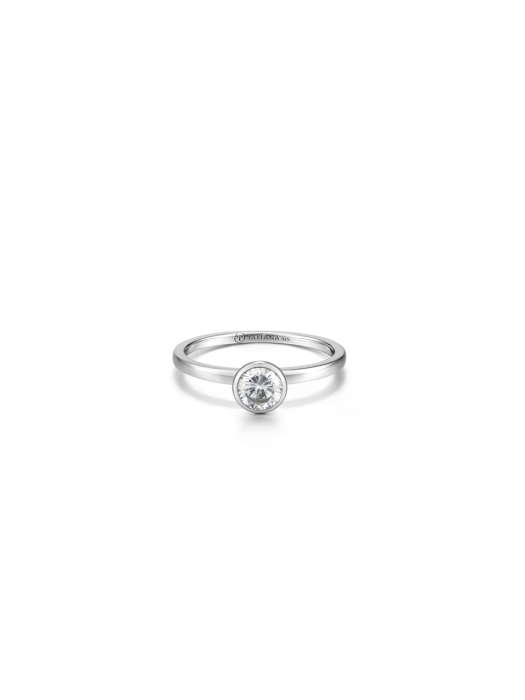 [Silver925]Light Amessist Round Bezel Ring_CR0485