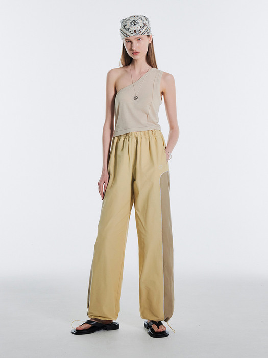 WIDE ROUNDING TRACK PANTS KS [PALE YELLOW]