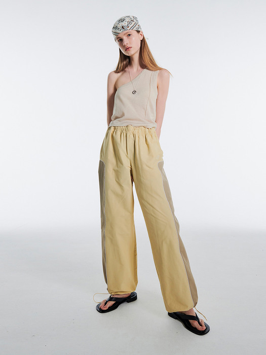 WIDE ROUNDING TRACK PANTS KS [PALE YELLOW]