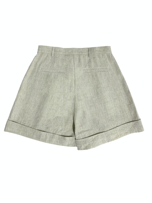 Linen pleated shorts (oatmeal)