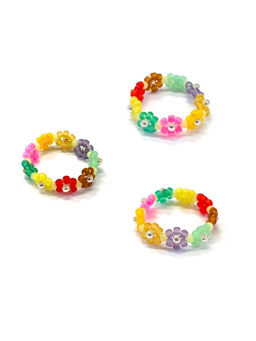 [silver925] DS01 Colorful flower beads ring