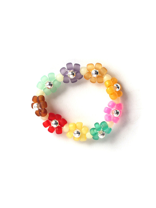 [silver925] DS01 Colorful flower beads ring