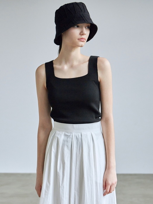 SQUARE NECK KNIT SLEEVELESS_6 COLOR