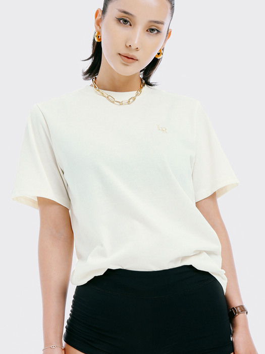 LR Logo Half-Sleeve T-shirt Cream