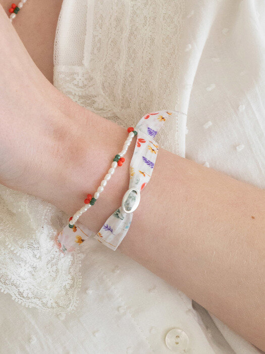 fabric button bracelet (3colors)