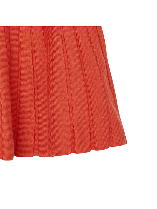 Signature Knitted Flare Skirt_Orange