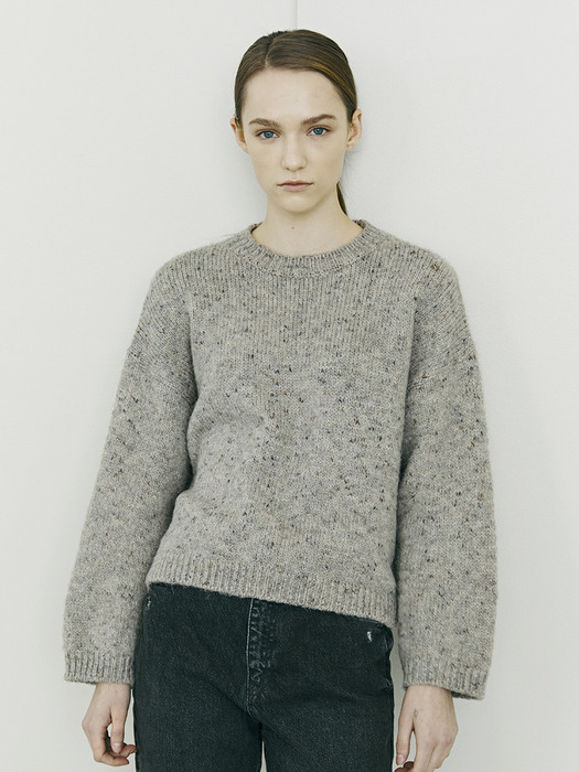 Recycle Wool Pullover Knit - Beige