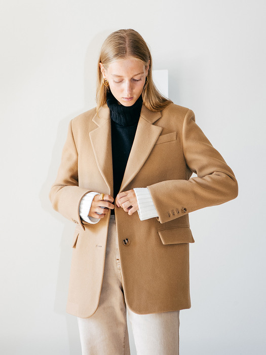 [N]HERNING Cashmere blended  over fit classic  blazer (Camel)
