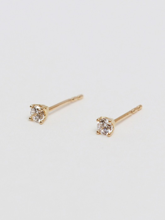 [싱글판매]14K gold cubic stud earring