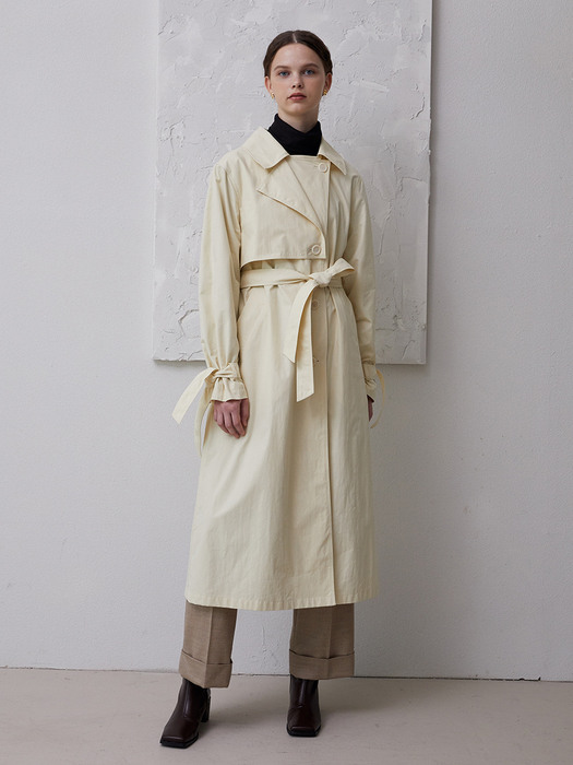 single-breasted trench coat_cream
