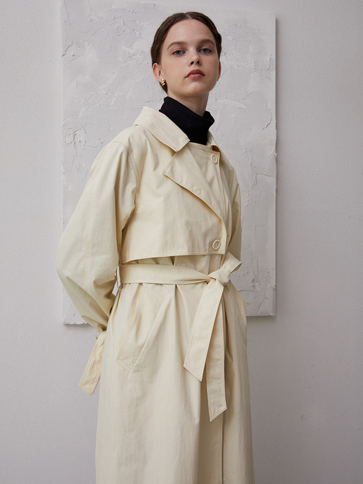single-breasted trench coat_cream