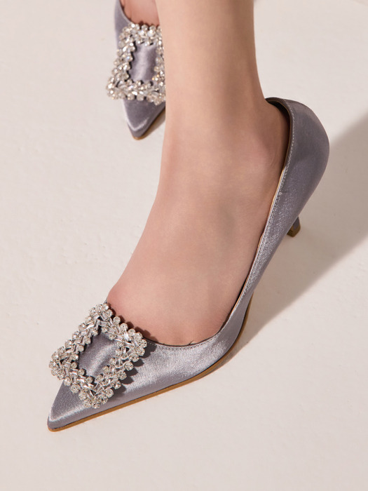 Square Crystal Stiletto_Silver Gray