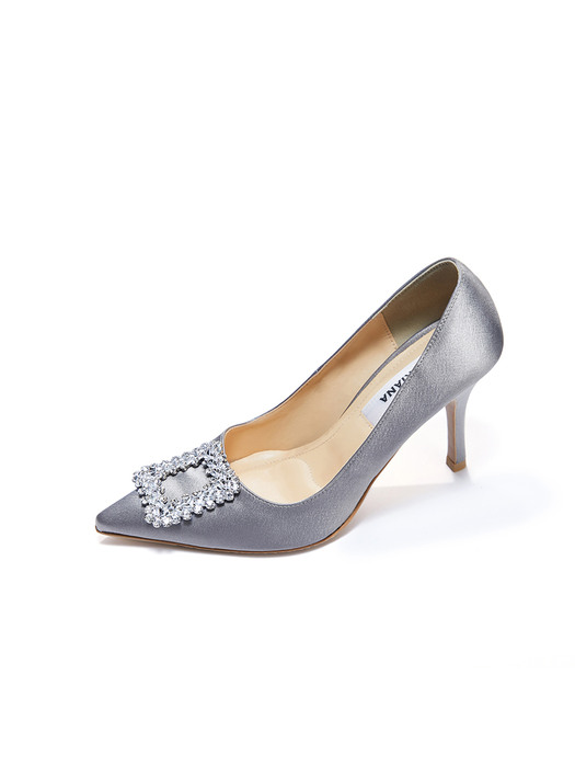 Square Crystal Stiletto_Silver Gray