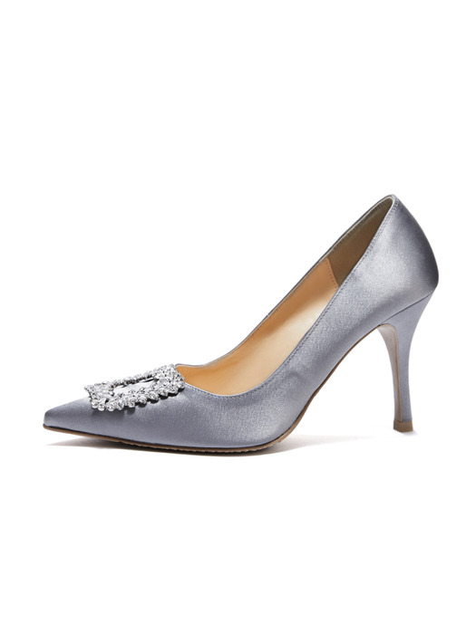Square Crystal Stiletto_Silver Gray