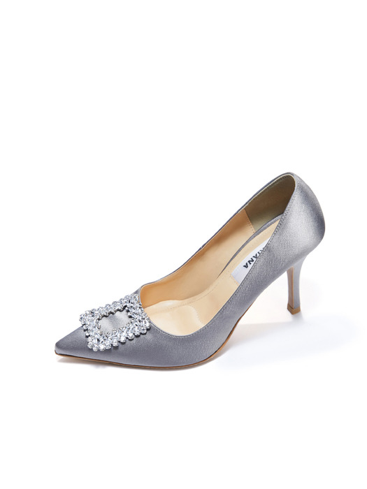 Square Crystal Stiletto_Silver Gray