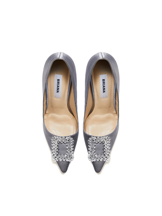 Square Crystal Stiletto_Silver Gray