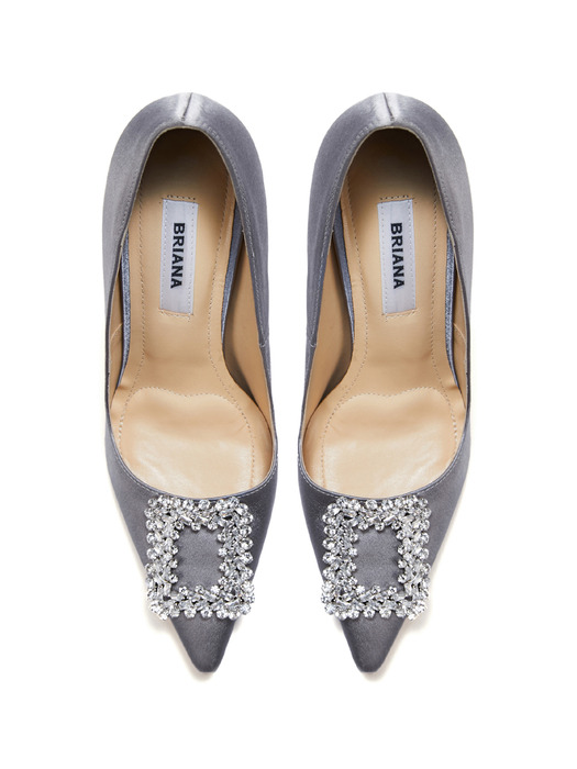 Square Crystal Stiletto_Silver Gray